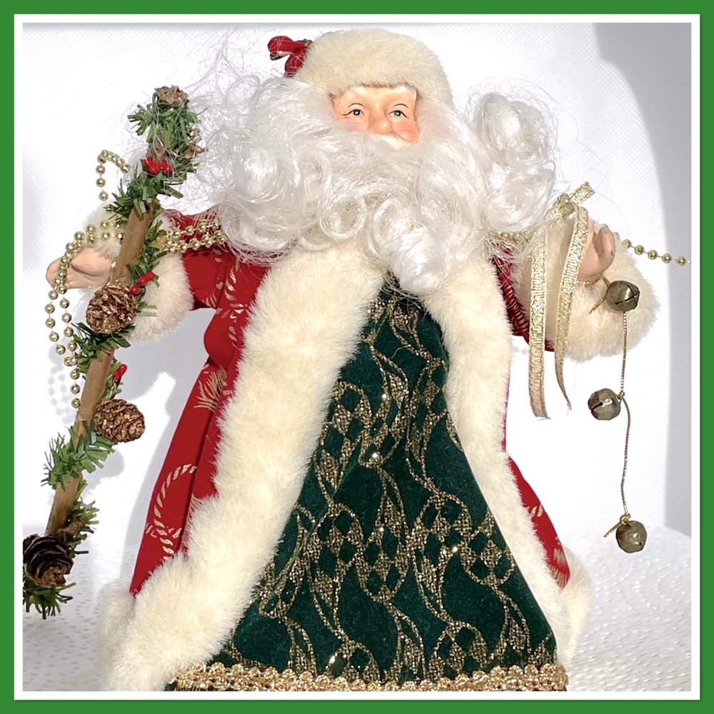 Velvet Santa Claus Tree Topper Medium Size